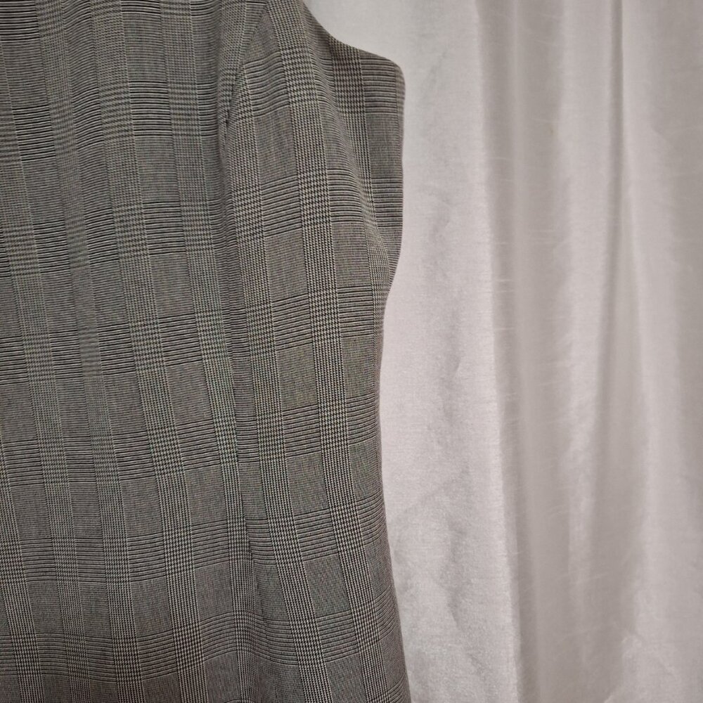 Larry Levine Classic Sleeveless Sheath Gray Herringbone Size 14 - Picture 7 of 11
